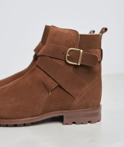 Homme Paire et Fils Bottines-Jodhpur en daim marron