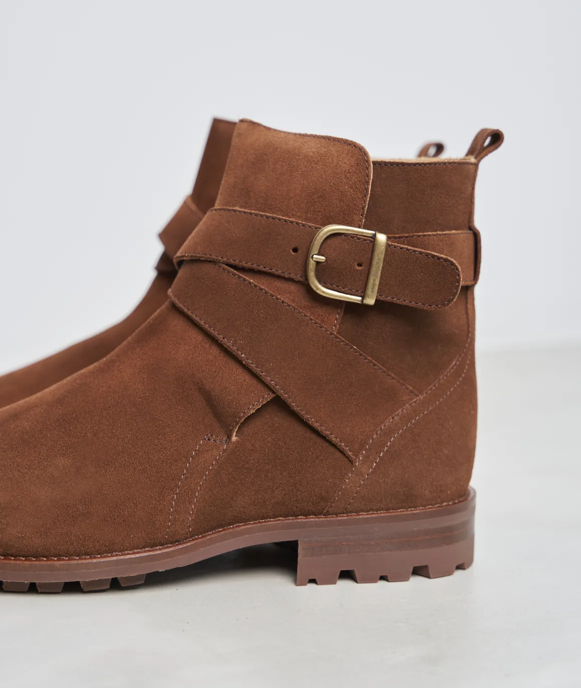 Homme Paire et Fils Bottines-Jodhpur en daim marron