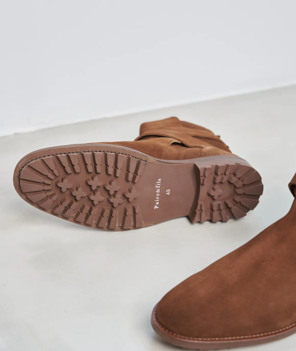 Homme Paire et Fils Bottines-Jodhpur en daim marron
