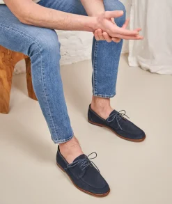 Homme Paire et Fils Mocassins-Mocassin bateau en daim marine