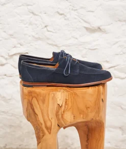 Homme Paire et Fils Mocassins-Mocassin bateau en daim marine