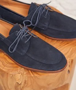 Homme Paire et Fils Mocassins-Mocassin bateau en daim marine