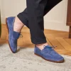 Homme Paire et Fils Mocassins-Mocassin bateau en daim bleu roi