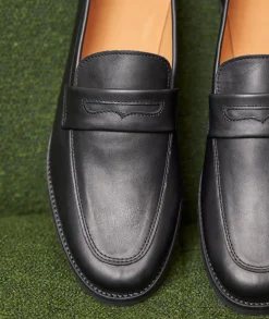Homme Paire et Fils Mocassins-Mocassin en cuir noir