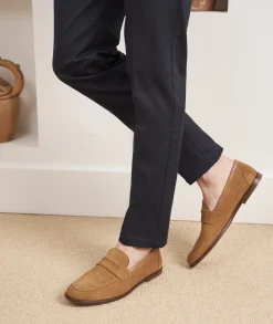 Homme Paire et Fils Mocassins-Mocassin en daim beige