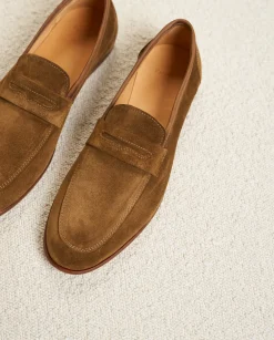 Homme Paire et Fils Mocassins-Mocassin en daim feuilles mortes