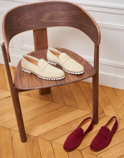 Homme Paire et Fils Mocassins-Mocassin en daim feuilles mortes
