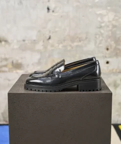 Femme Paire et Fils Mocassins Et Derbies-Mocassin femme en cuir noir vernis