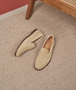 Femme Paire et Fils Mocassins Et Derbies-Mocassin femme en daim beige