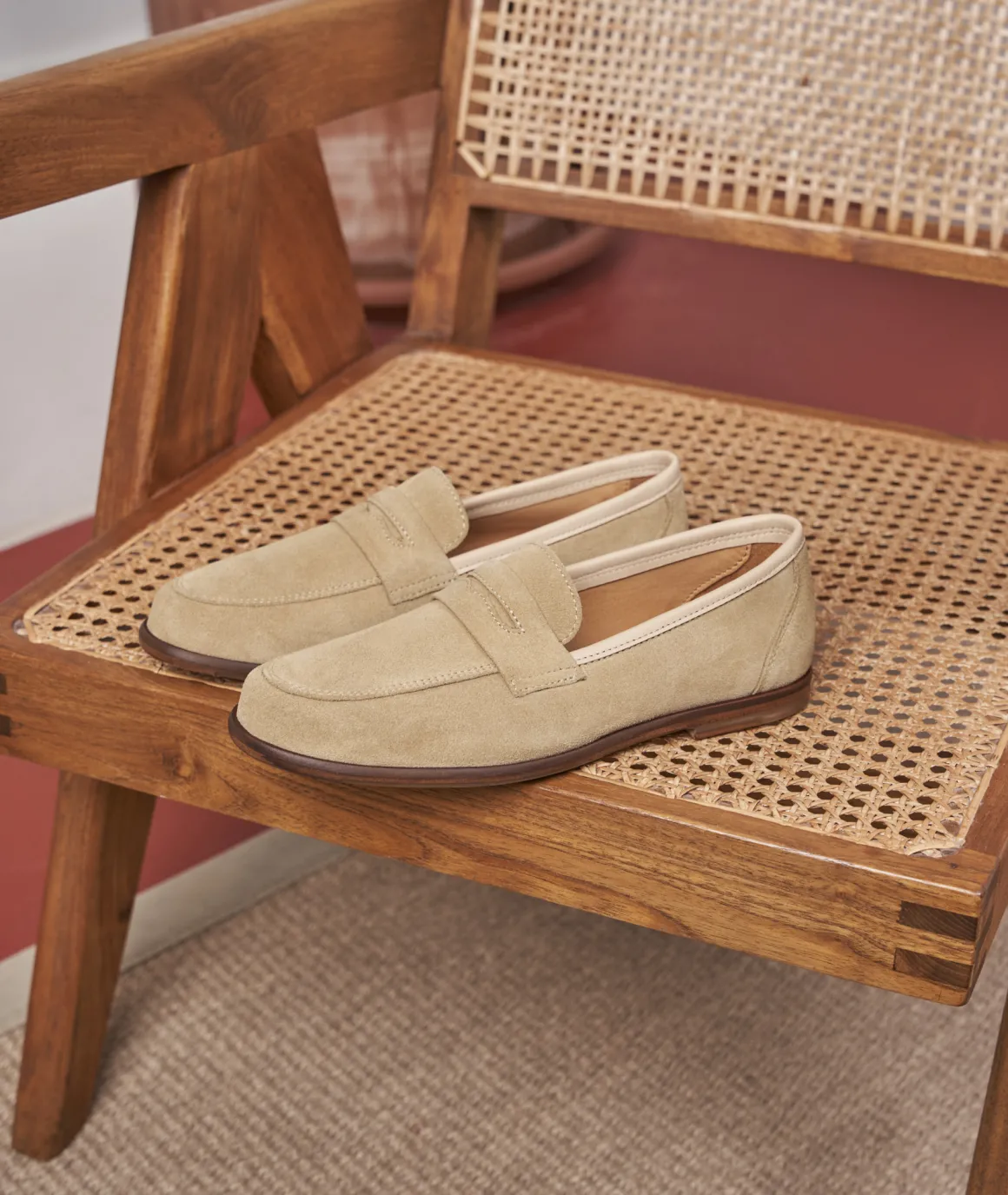 Femme Paire et Fils Mocassins Et Derbies-Mocassin femme en daim beige