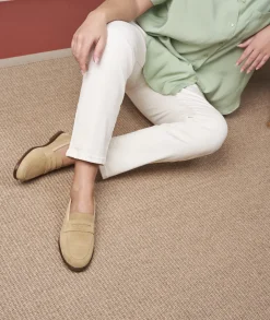 Femme Paire et Fils Mocassins Et Derbies-Mocassin femme en daim beige