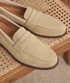 Femme Paire et Fils Mocassins Et Derbies-Mocassin femme en daim beige