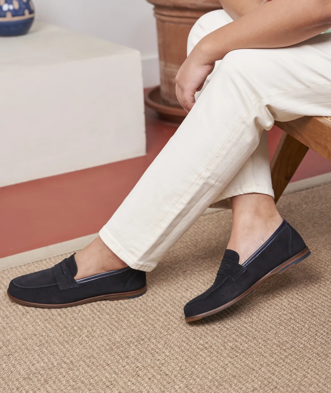 Femme Paire et Fils Mocassins Et Derbies-Mocassin femme en daim marine