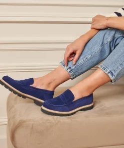 Femme Paire et Fils Mocassins Et Derbies-Mocassin femme en daim bleu