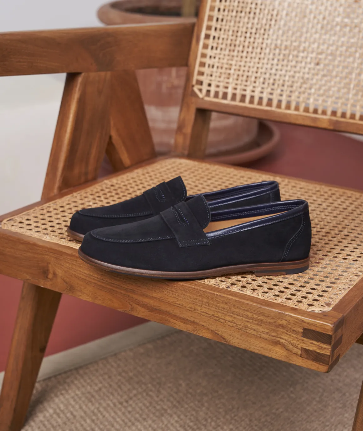 Femme Paire et Fils Mocassins Et Derbies-Mocassin femme en daim marine