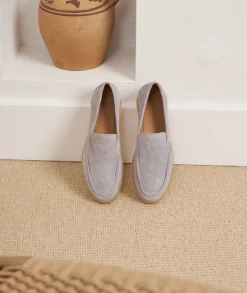 Femme Paire et Fils Mocassins Et Derbies-Mocassin femme en daim gris perle