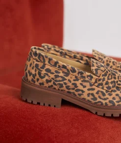 Femme Paire et Fils Mocassins Et Derbies-Mocassin femme en daim léopard