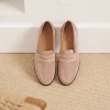 Femme Paire et Fils Mocassins Et Derbies-Mocassin femme en daim vieux rose
