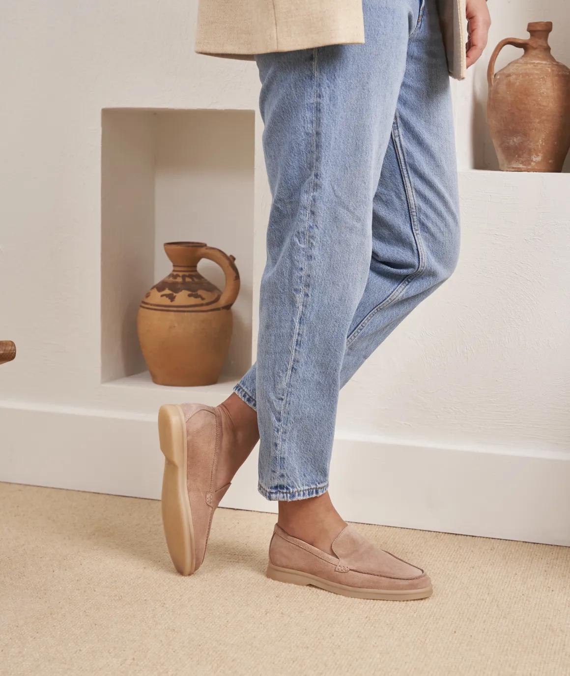 Femme Paire et Fils Mocassins Et Derbies-Mocassin femme en daim vieux