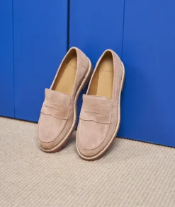 Femme Paire et Fils Mocassins Et Derbies-Mocassin femme en daim vieux rose