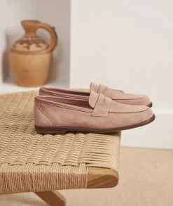 Femme Paire et Fils Mocassins Et Derbies-Mocassin femme en daim vieux rose