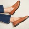 Femme Paire et Fils Mocassins Et Derbies-Mocassin femme en cuir cognac