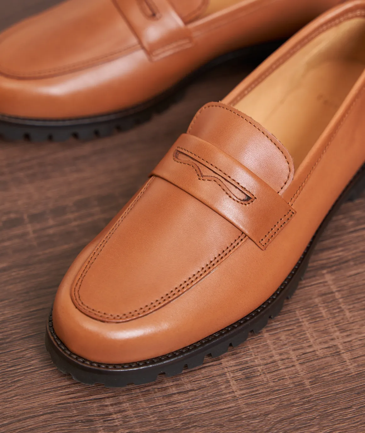Femme Paire et Fils Mocassins Et Derbies-Mocassin femme en cuir cognac