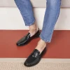 Homme Paire et Fils Mocassins-Mocassin homme en cuir noir vernis