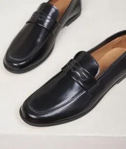 Homme Paire et Fils Mocassins-Mocassin homme en cuir noir vernis