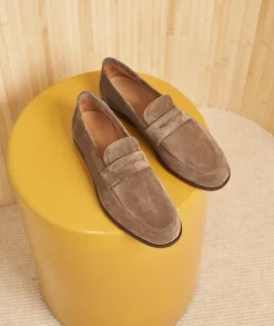 Homme Paire et Fils Mocassins-Mocassin homme en daim Brun