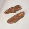 Homme Paire et Fils Mocassins-Mocassin homme en daim marron coco