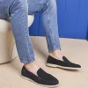 Homme Paire et Fils Mocassins-Mocassin homme en daim bleu marine