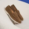 Homme Paire et Fils Mocassins-Mocassin homme en daim feuilles mortes