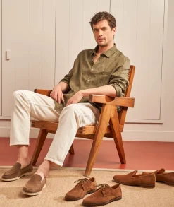 Homme Paire et Fils Mocassins-Mocassin homme en daim vieux