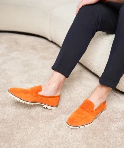 Homme Paire et Fils Mocassins-Mocassins compensés en daim 