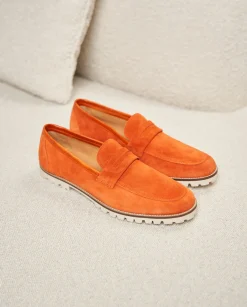 Homme Paire et Fils Mocassins-Mocassins compensés en daim 