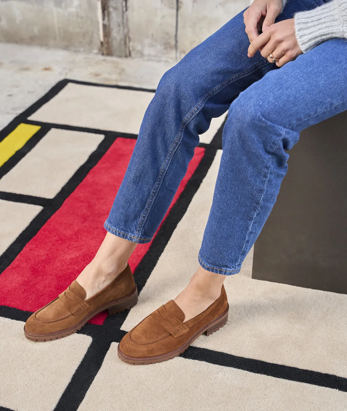 Femme Paire et Fils Mocassins Et Derbies-MOCASSINS EN DAIM