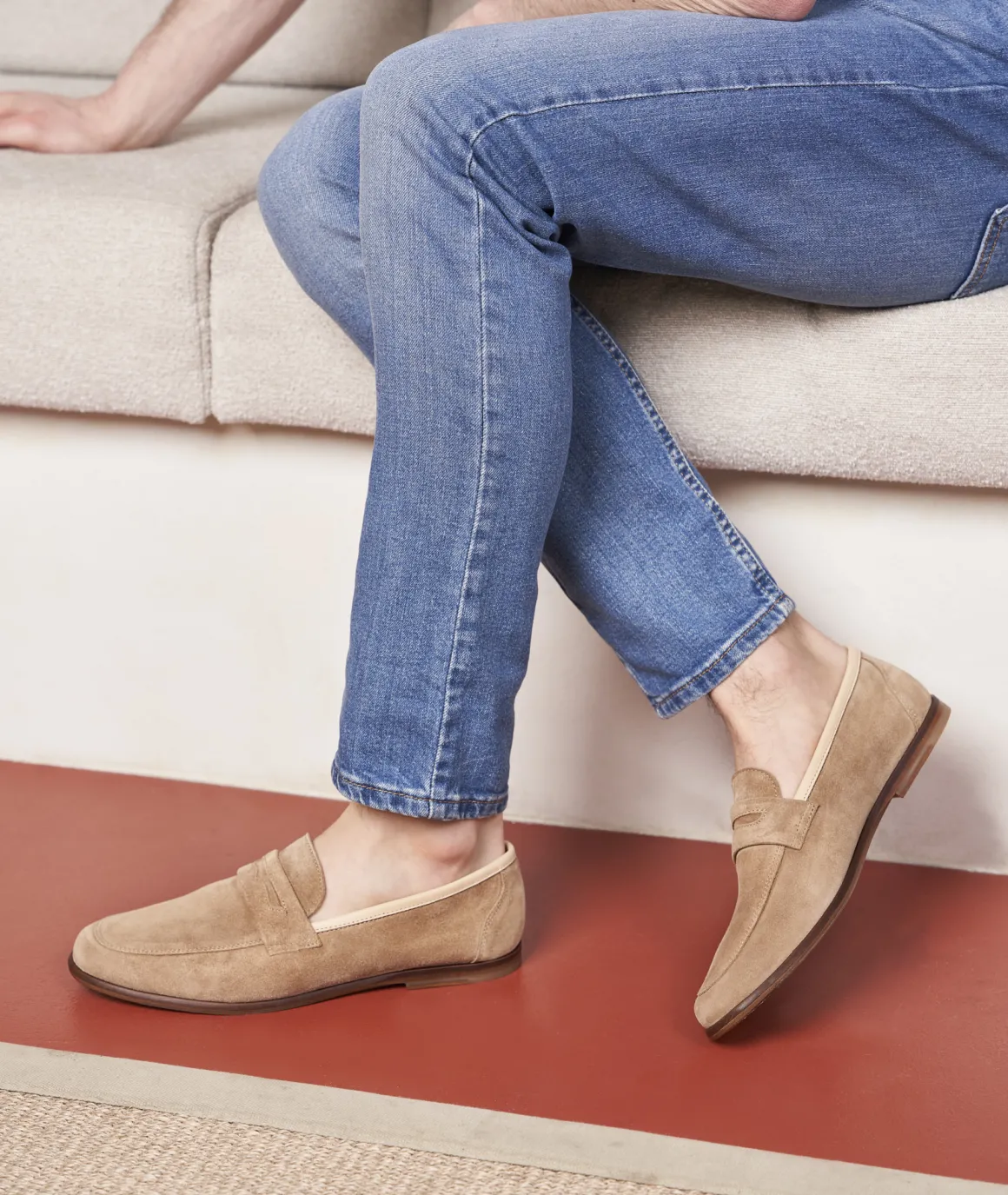 Homme Paire et Fils Mocassins-Mocassins en daim