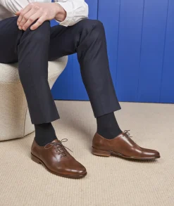 Homme Paire et Fils Derbies Et Richelieu-Richelieu en cuir cognac patiné