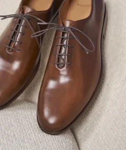Homme Paire et Fils Derbies Et Richelieu-Richelieu en cuir cognac patiné