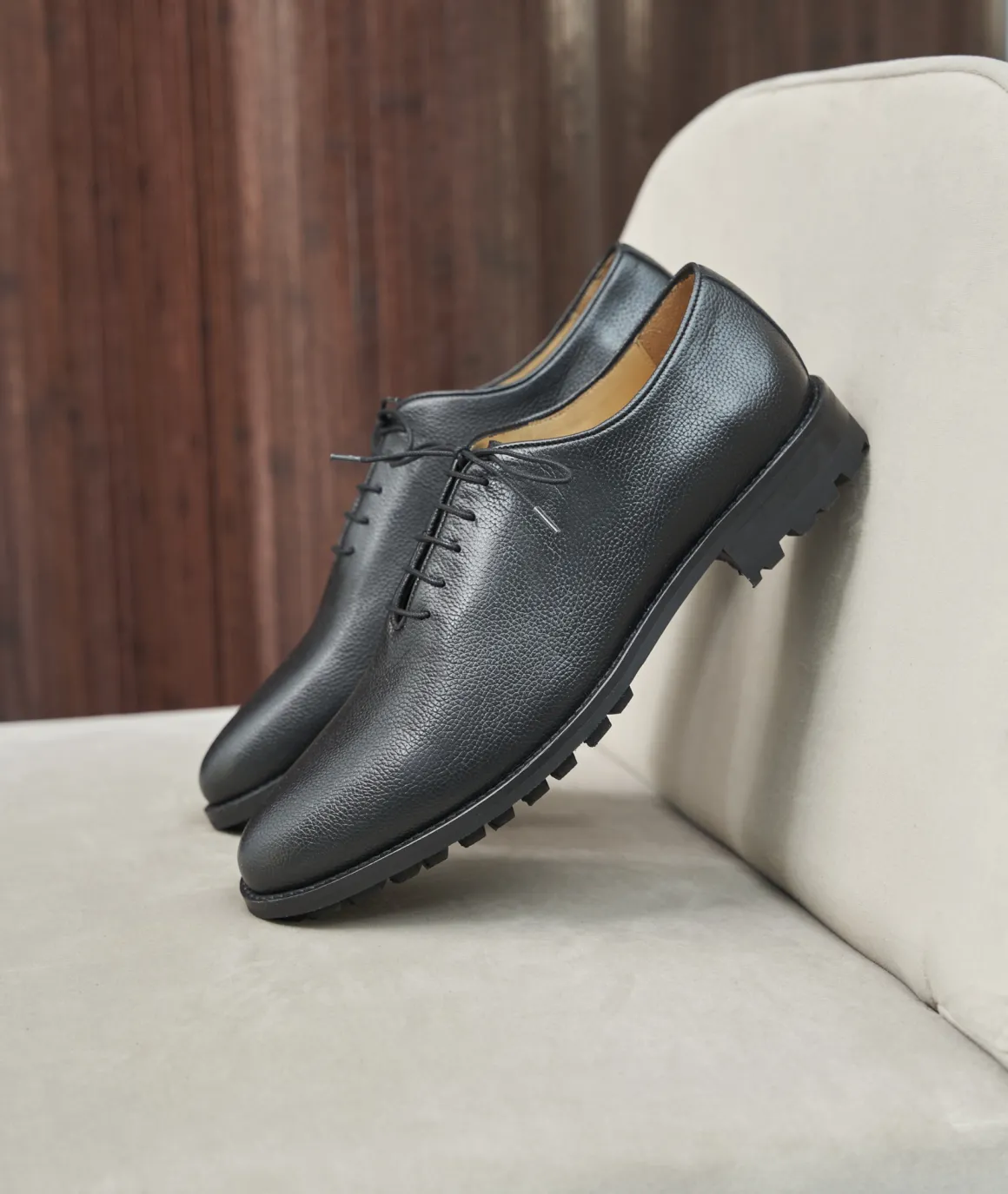 Homme Paire et Fils Derbies Et Richelieu-Richelieu homme en cuir grainé noir