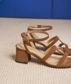 Femme Paire et Fils Sandales-Sandales à talon daim