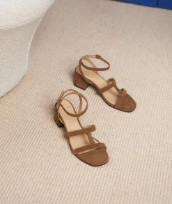 Femme Paire et Fils Sandales-Sandales à talon daim