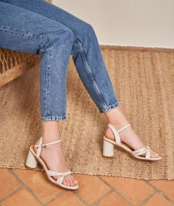 Femme Paire et Fils Sandales-Sandales à talon femme en cuir cassé