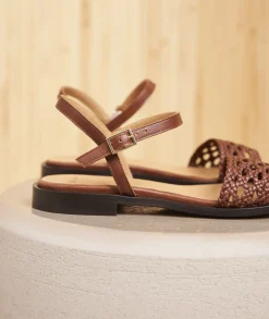 Femme Paire et Fils Sandales-Sandales plates en cuir
