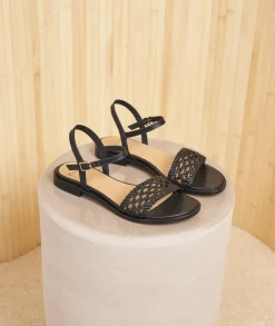 Femme Paire et Fils Sandales-Sandales plates en cuir