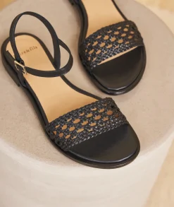Femme Paire et Fils Sandales-Sandales plates en cuir