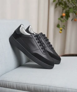 Homme Paire et Fils Sneakers-Sneakers bi matière cuir