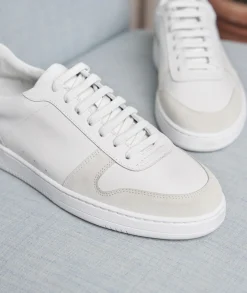 Homme Paire et Fils Sneakers-Sneakers en cuir blancet daim