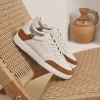 Homme Paire et Fils Sneakers-Sneakers en cuir crèmeet daim
